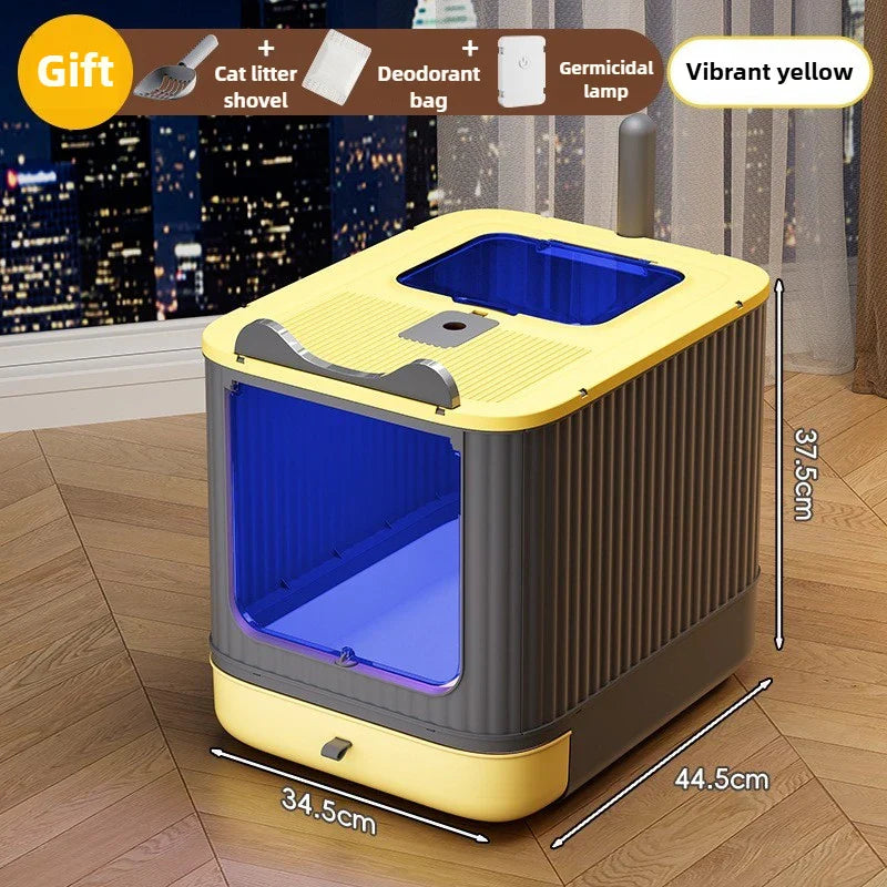 Geschlossene Katzentoilette mit Geruchsfilter – Extra groß & spritzwassergeschützt, Kunststoff