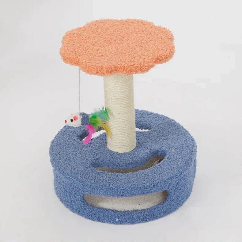 KlimPaws BloomNest Kratzbaum mit Sprungplattform und blütenförmigem Katzennest