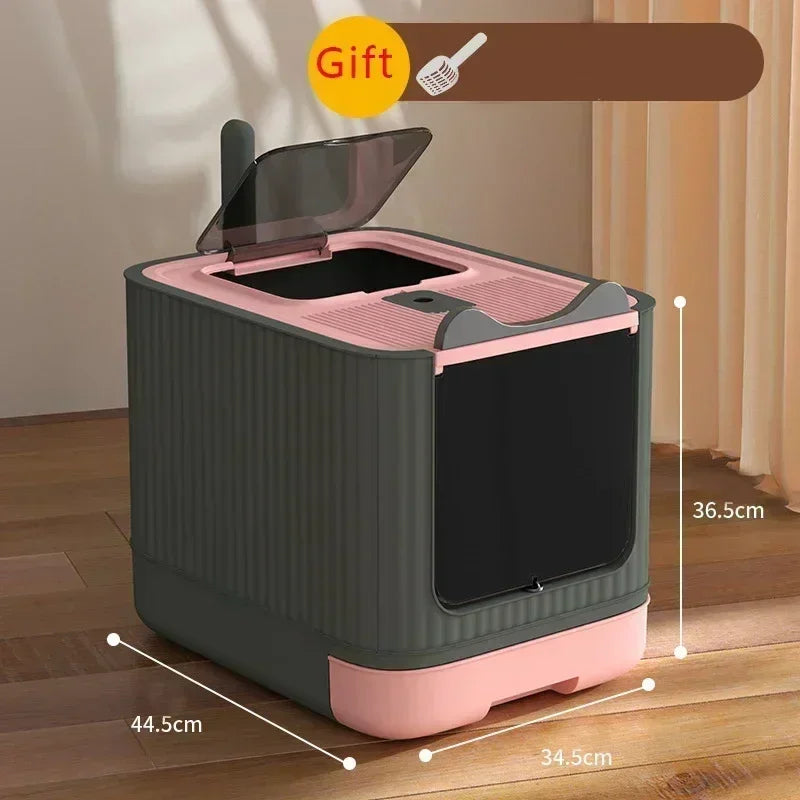 Geschlossene Katzentoilette mit UV-Sterilisation – Groß & Hygienisch, Kunststoff