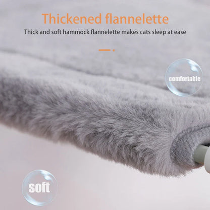 Winterliche Katzenhängematte aus Samt – Doppellagiger Cord – Saugnapf