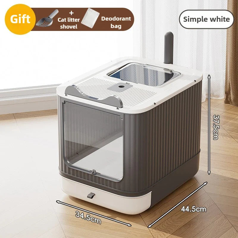 Geschlossene Katzentoilette mit Geruchsfilter – Extra groß & spritzwassergeschützt, Kunststoff