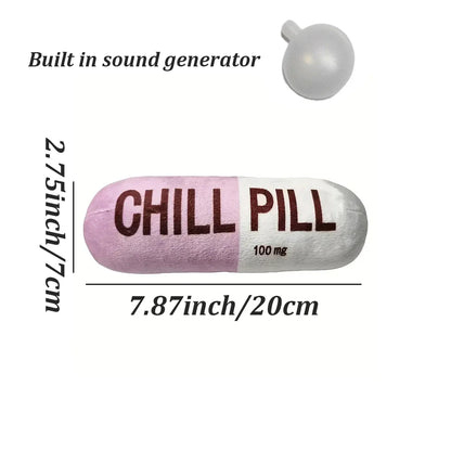 Interaktives Plüsch-Pillenspielzeug – Quietschgeräusch, Zahnpflege, 15 cm