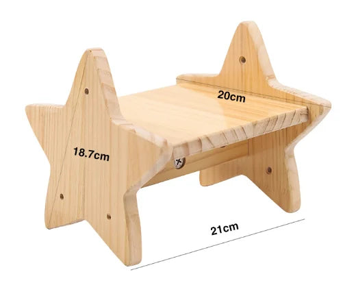 Wandmontiertes Katzenklettergerüst aus Holz – mit Kratzbereich und Nest