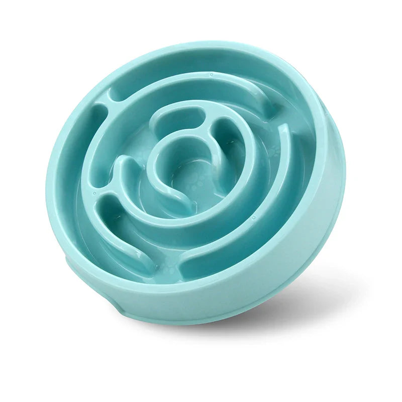 Hund mit langsamer Fressgeschwindigkeit – 3-lagiges Puzzletablett, rutschfest, blau/grün