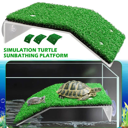 EcoLawn Schildkröten-Sonnenplattform – Schwimmende Insel mit Rampen und Kunstrasen