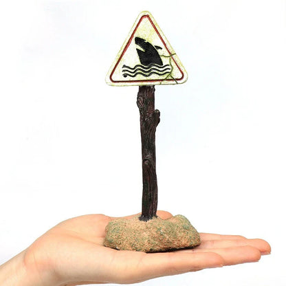 Warnschild für künstliche Haie