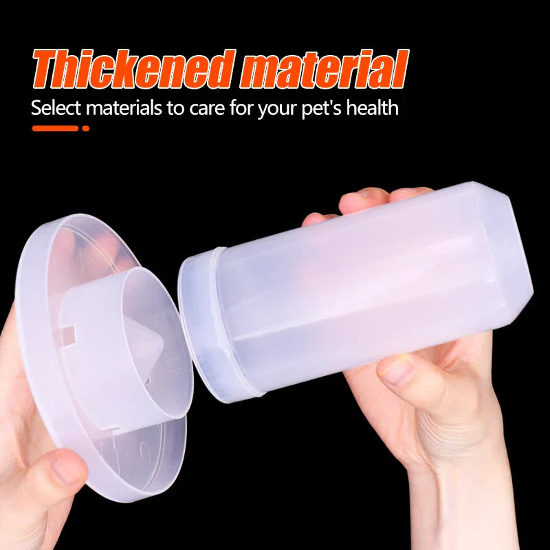 Automatischer Vogeltrinkbecher 350 ml – Transparenter Kunststoff mit Weiß