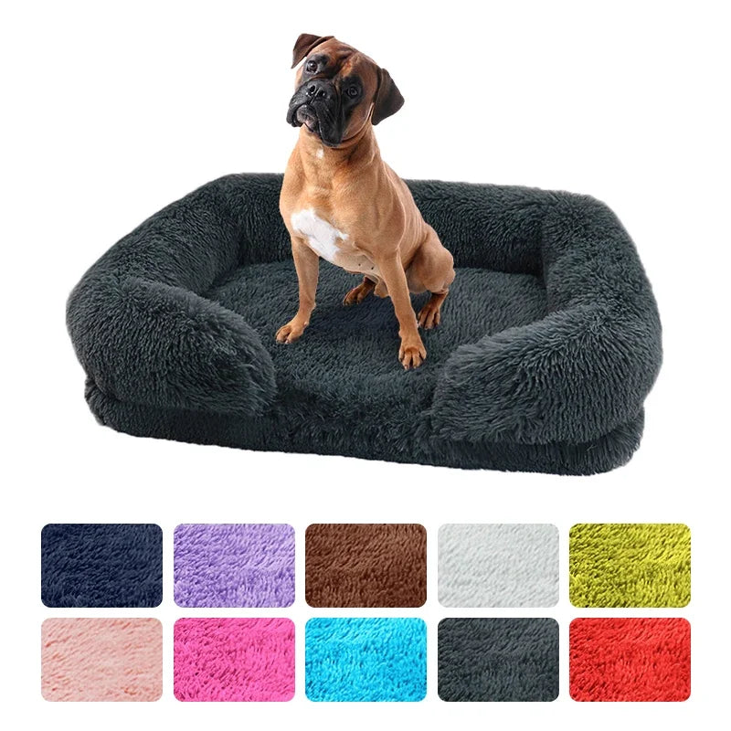 Premium-Hundebett aus dickem Plüsch für große Hunde – Warm und fest (S - XL)