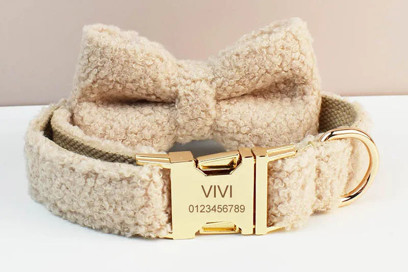 Teddy Luxus personalisiertes Hundehalsband- und Leinen-Set