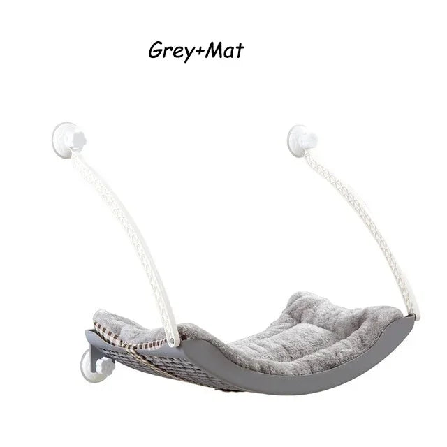 Katzen-Fensterhängematte aus Arctic Fleece – Saugnapf – 100 % Baumwolle – Waschbar