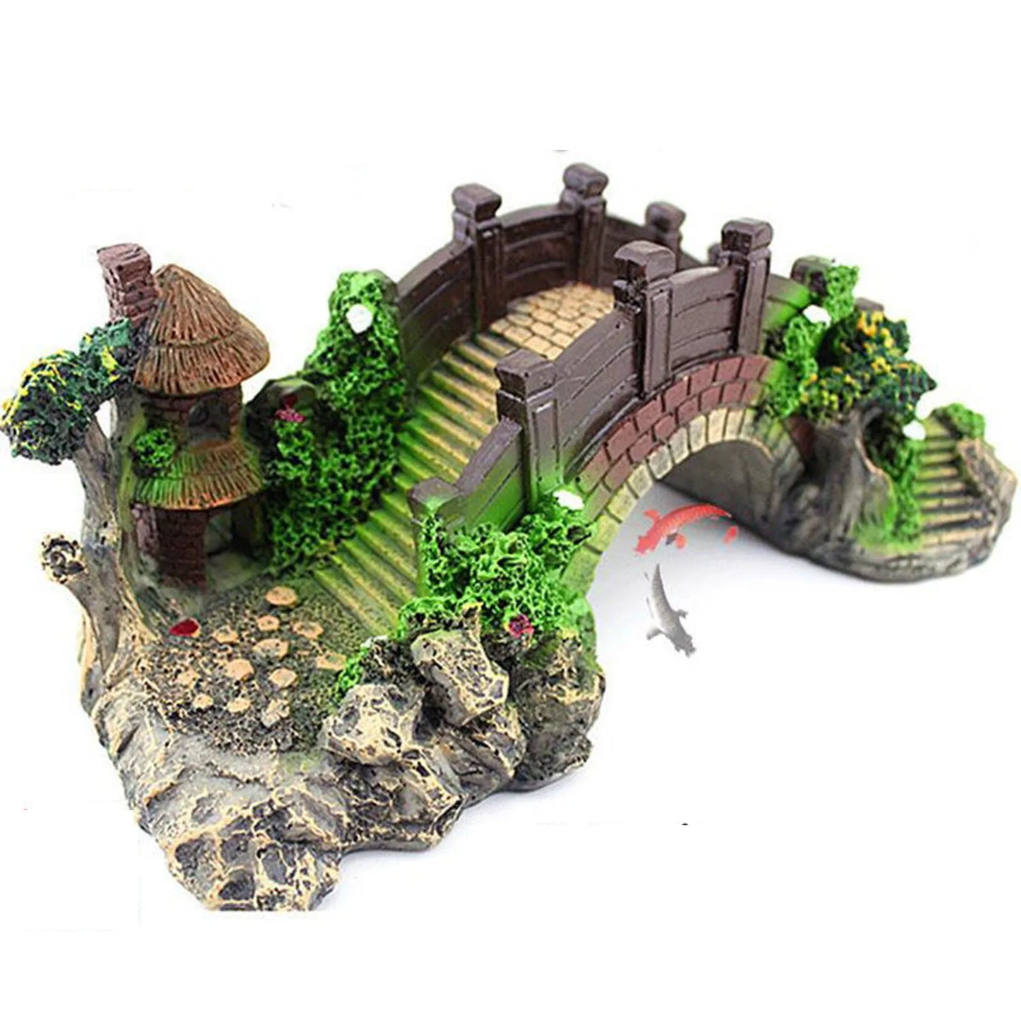 Brückenornament aus Kunstharz für Aquarien