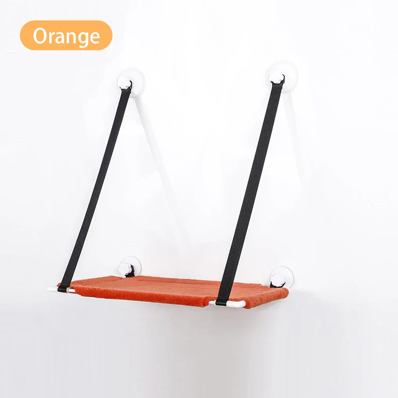 Winterliche Katzenhängematte aus Samt – Doppellagiger Cord – Saugnapf