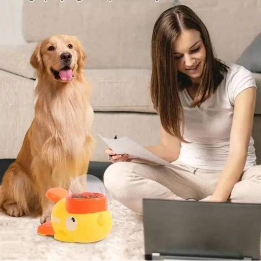 Interaktives Futterpuzzle für Hunde oder Katzen – gelbes Entenmotiv, 20 cm