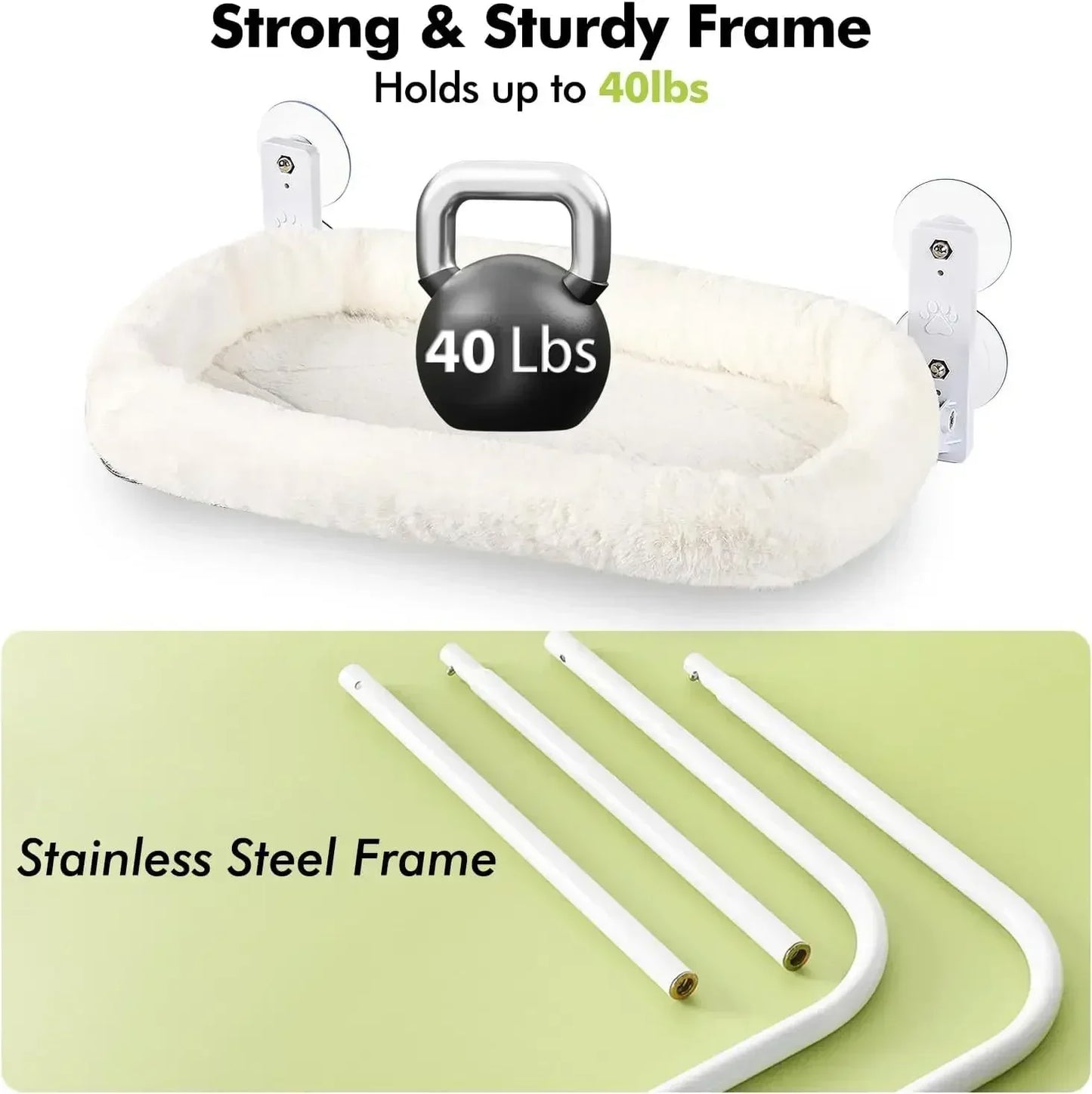 Kabellose Katzen-Fensterhängematte – Saugnapf – Tragkraft: 18 kg