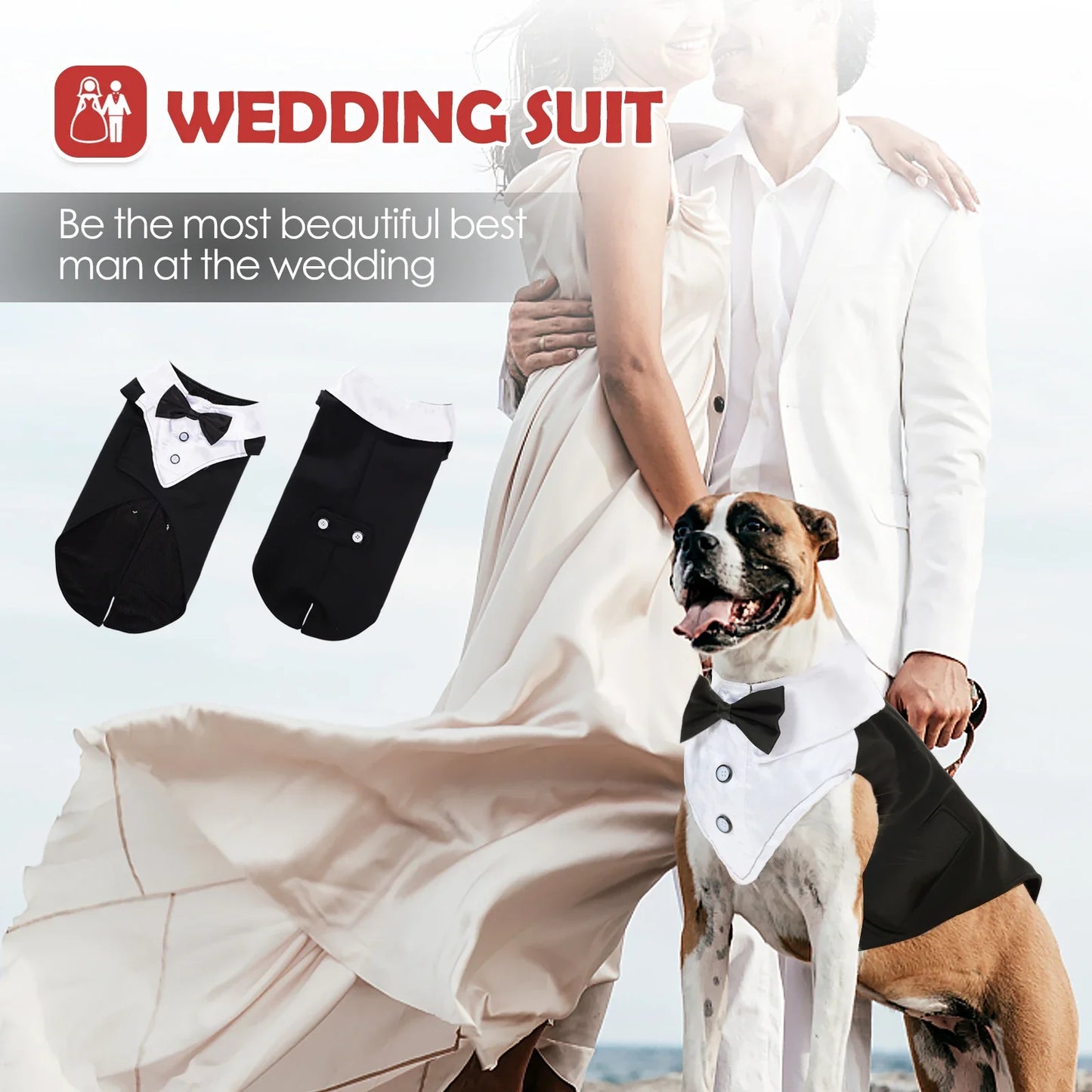 RoyalPaws Eleganter Hunde-Smok – Festlicher Hochzeitsanzug