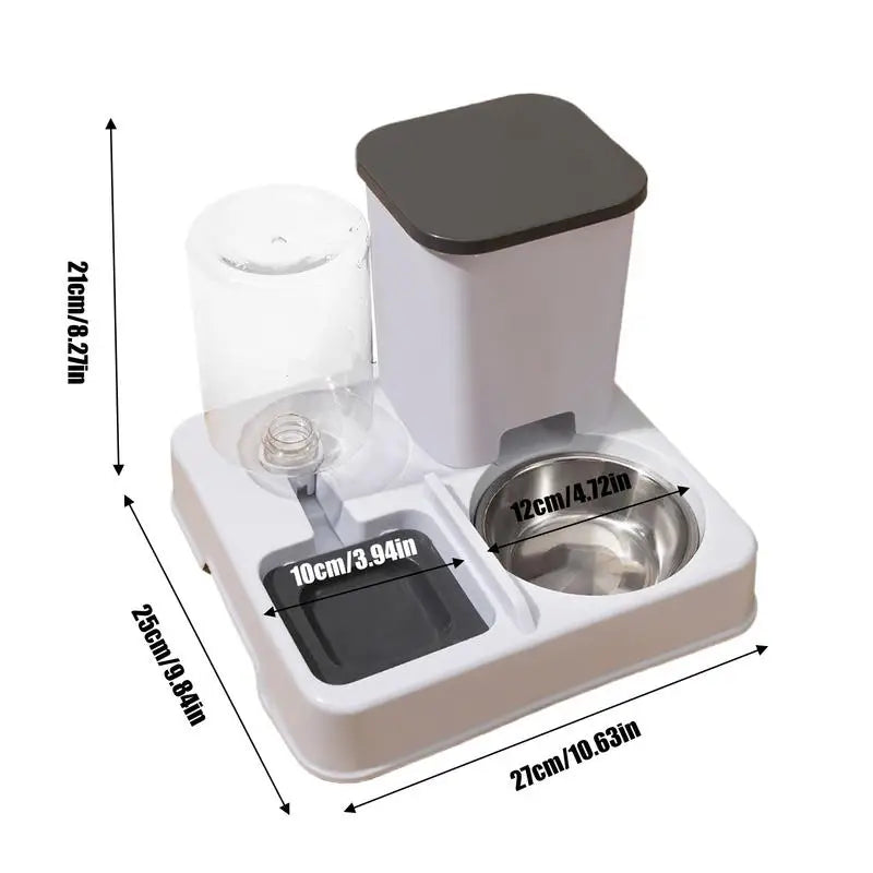 Automatischer Katzenfutter- und Trinkbrunnen – ABS Blau/Grau