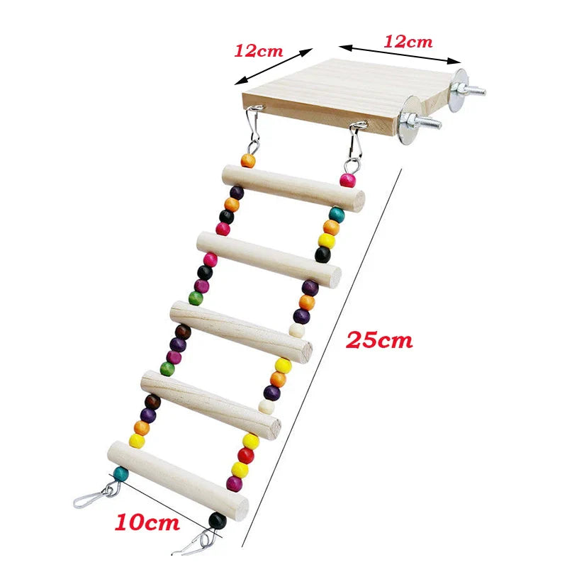 Holz-Papageienstange mit Nageperlen – natürlicher Spielplatz