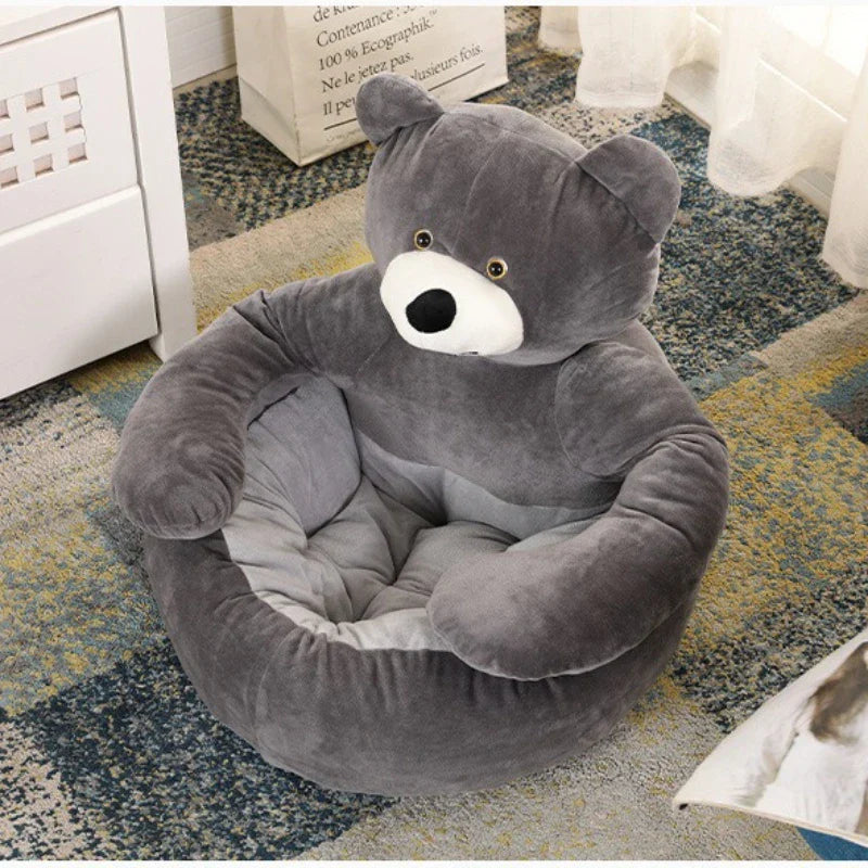 Plüschbär-Haustierbett – Weiches Winterbett für Hunde und Katzen