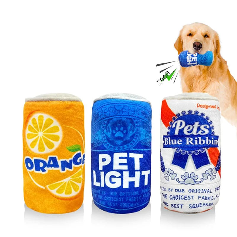 ChewVino Plüsch Hundespielzeug – Lustige Weinflasche mit Quietschgeräusch