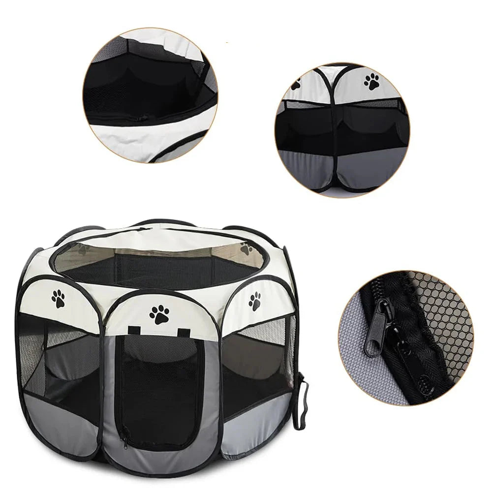 PETSFERA – Faltbarer achteckiger Haustierkäfig & Zelt
