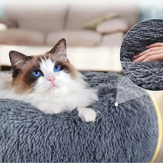 Rundes Plüsch-Haustierbett – Weicher Korb für Hund oder Katze (40–90 cm)