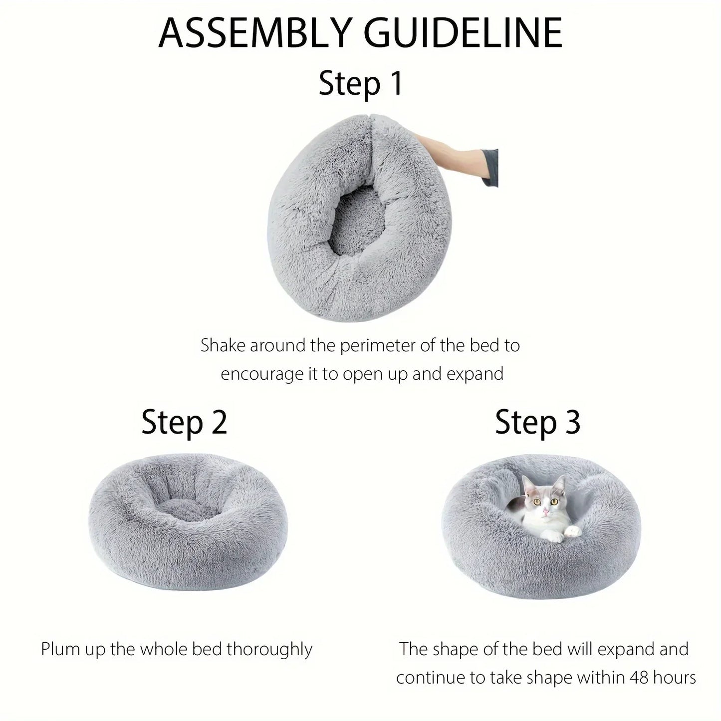 Runder Haustierkorb – Weicher, waschbarer Korb für Hund oder Katze, rutschfest