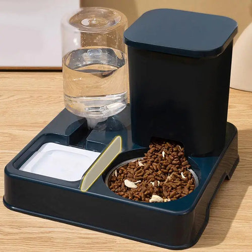 Automatischer Katzenfutter- und Trinkbrunnen – ABS Blau/Grau