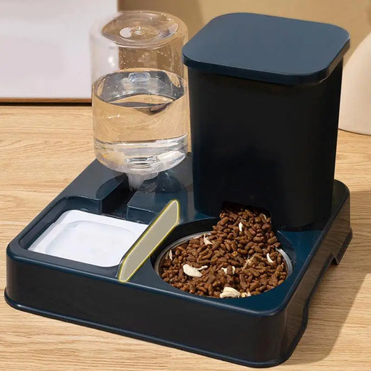 Automatischer Katzenfutter- und Trinkbrunnen – ABS Blau/Grau