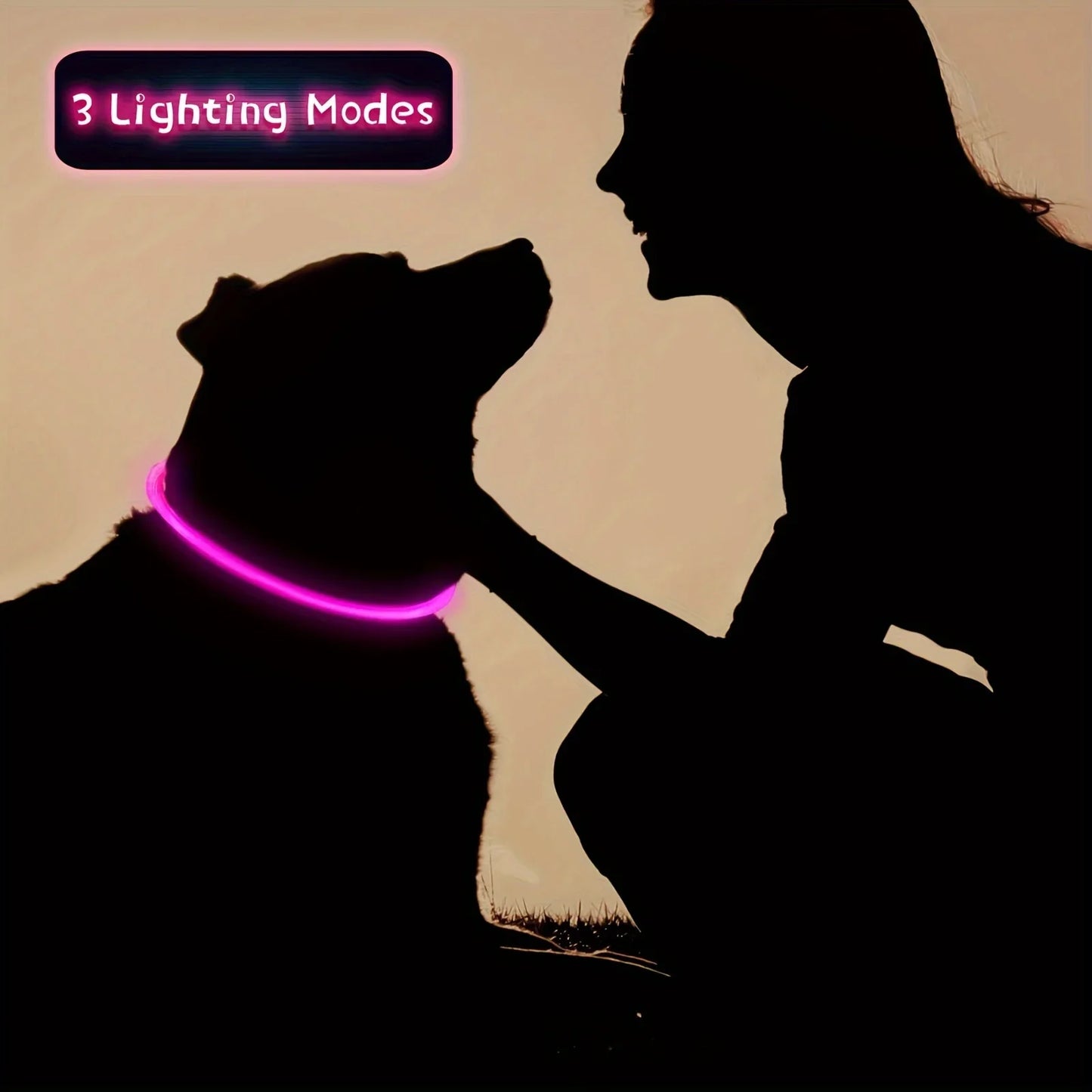 GlowGuard LED-Sicherheitshalsband für Hunde – USB-aufladbar & reflektierend