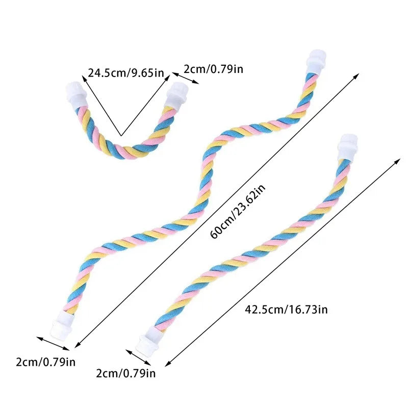 Baumwollspielzeug für Papageien – buntes Seilspielzeug