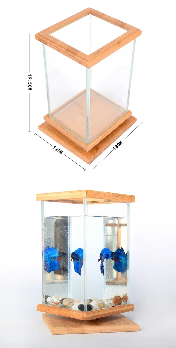 AquaGlow LED zylindrisches Mini-Aquarium