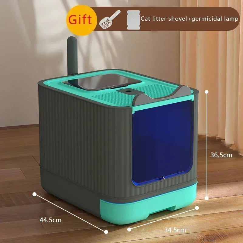 Geschlossene Katzentoilette mit UV-Sterilisation – Groß & Hygienisch, Kunststoff