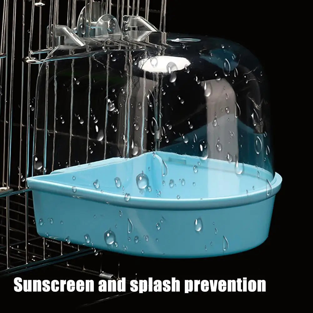 Hängende Vogeltränke aus transparentem Kunststoff, 13,5 x 13,5 x 12,6 cm, für Käfige