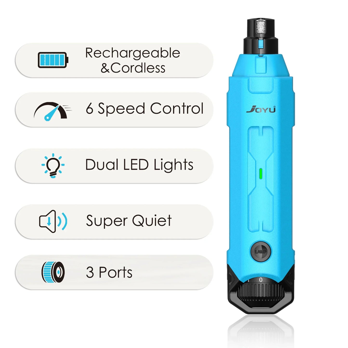 PawPerfect Elektrische Hunde-Krallenfeile mit 6 Geschwindigkeiten