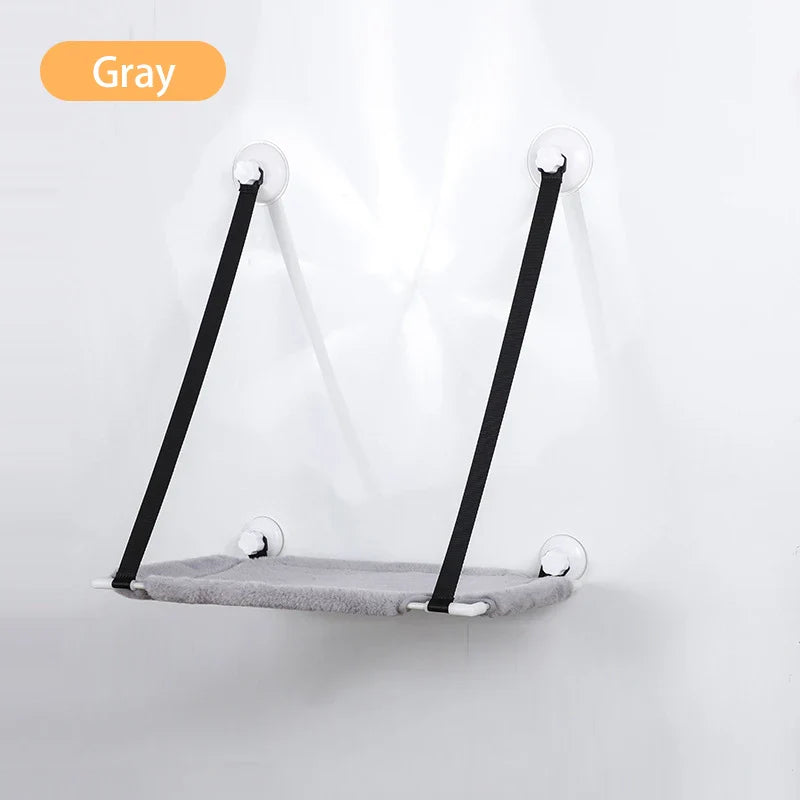 Winterliche Katzenhängematte aus Samt – Doppellagiger Cord – Saugnapf