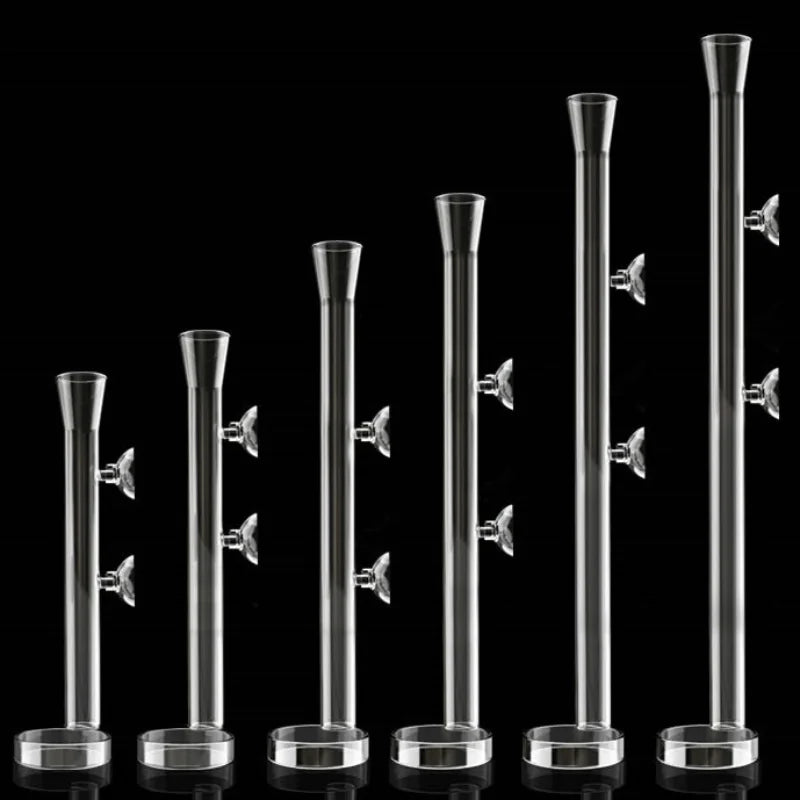 Aquarium Glas-Fütterungsrohr & Garnelenschale Set – Glockenförmiger Borosilikatglas-Futterspender