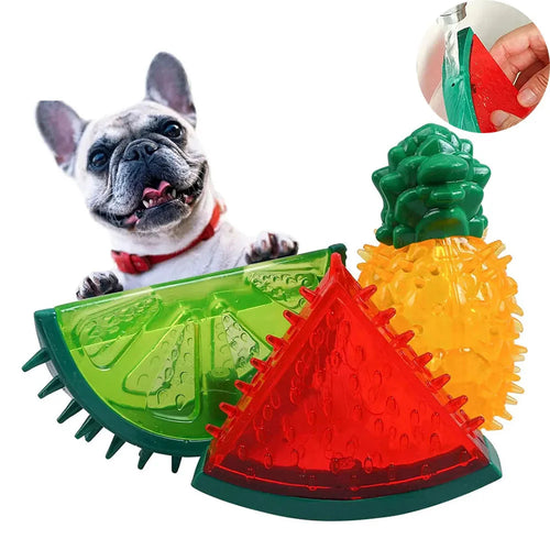 Kühlbares Hundespielzeug aus Gummi – gefrierbares Fruchtmotiv, 10 cm