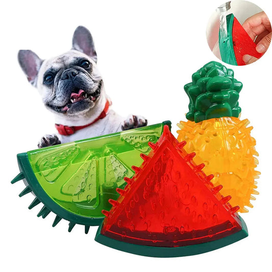 Kühlbares Hundespielzeug aus Gummi – gefrierbares Fruchtmotiv, 10 cm