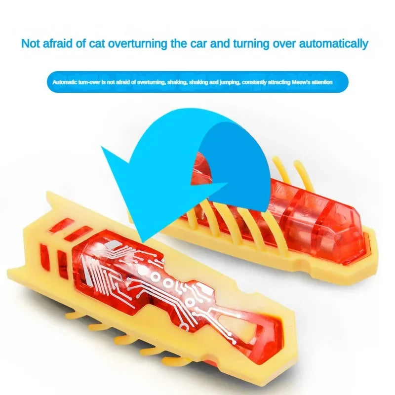 Interaktives elektrisches Katzenspielzeug – vibrierender Käfer, leuchtend bunt