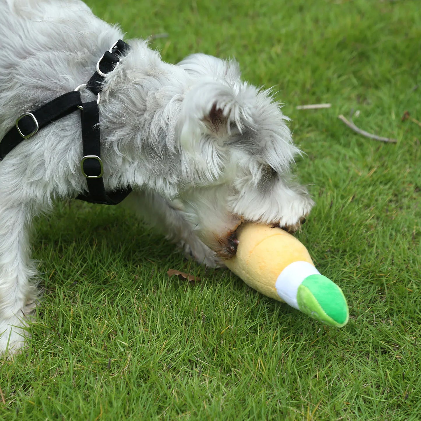 PawJoy interaktives Hundespielzeug in gelber Weinflasche