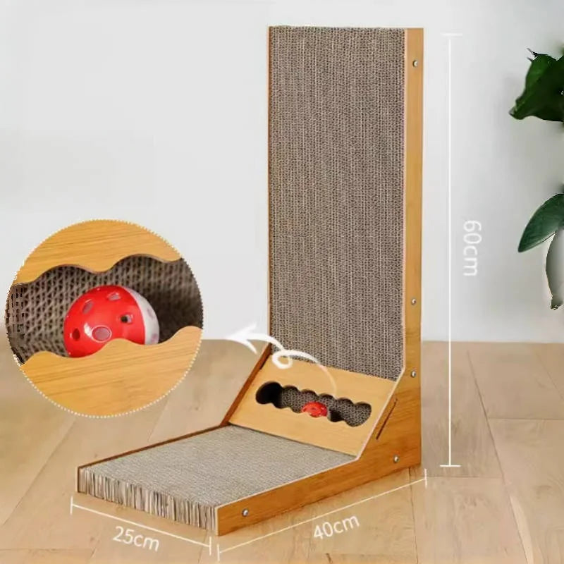 Kratzbaum für Katzen aus Wellpappe – Kratzbaum aus Holz 40x25cm Natur