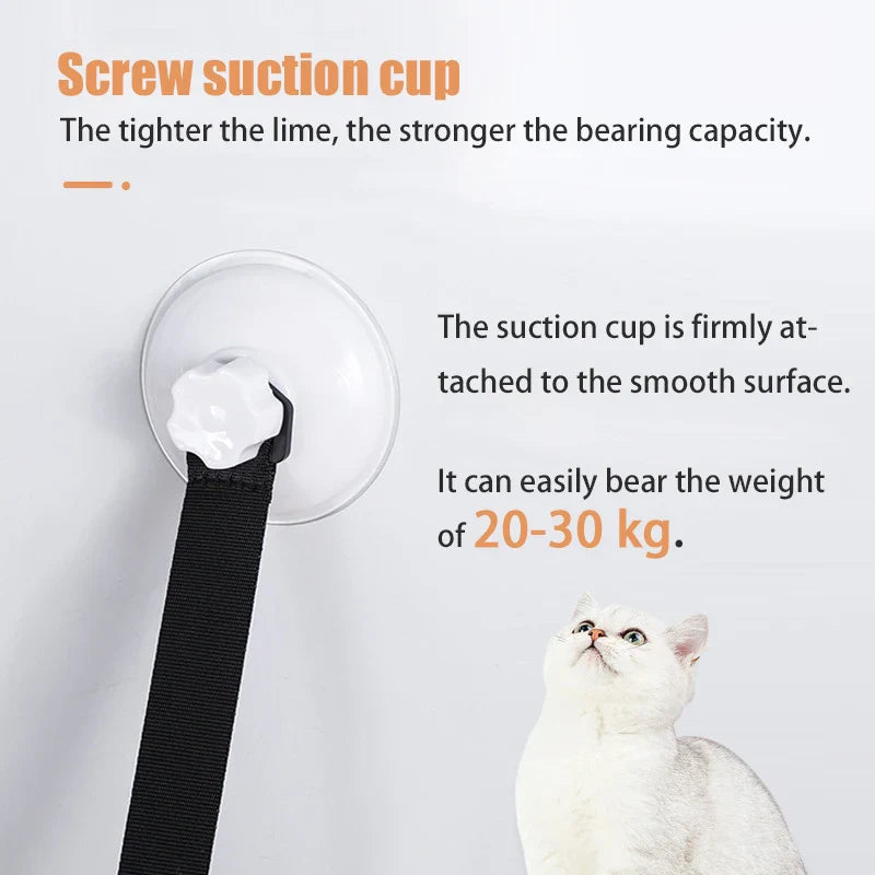 Winterliche Katzenhängematte aus Samt – Doppellagiger Cord – Saugnapf