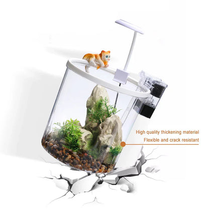 EcoFlow Kleines rundes Aquarium mit sauerstoffreichem Wasser