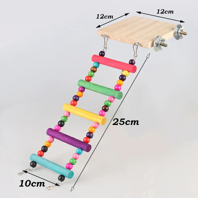Holz-Papageienstange mit Nageperlen – natürlicher Spielplatz