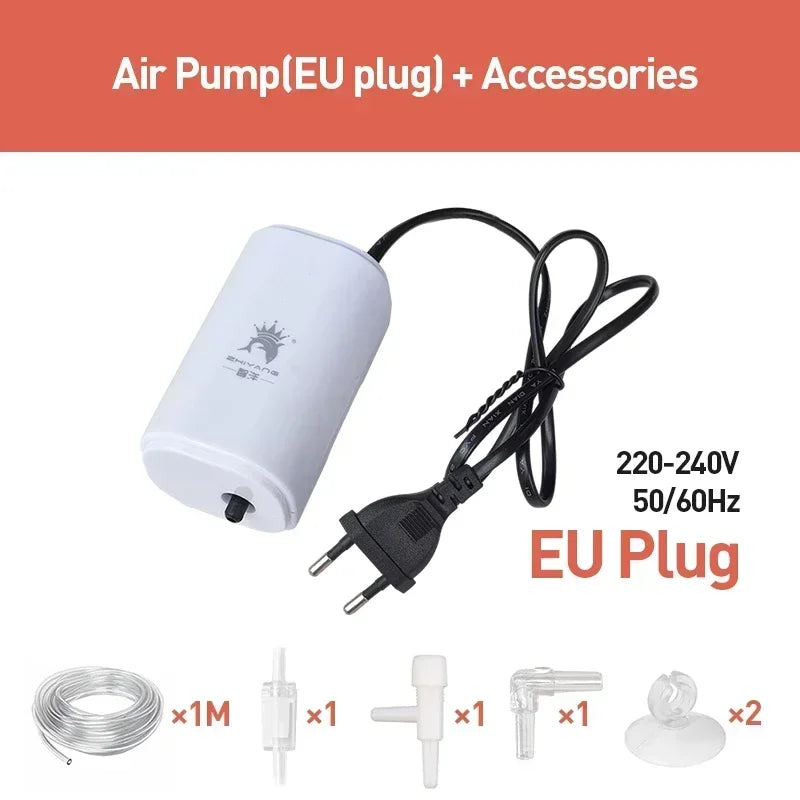 Aquarium-Luftpumpe 3W ultraleise – 3 l/min – Kunststoff – EU-Stecker