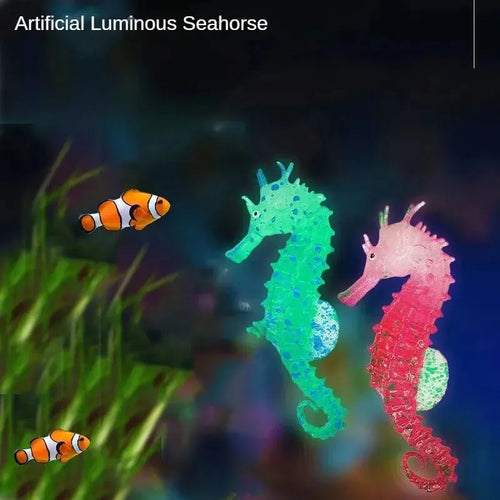 AquaGlow Leuchtendes Seepferdchen – Silikon Aquarium Dekoration mit Saugnapf