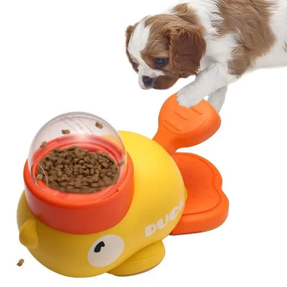 Interaktives Futterpuzzle für Hunde oder Katzen – gelbes Entenmotiv, 20 cm