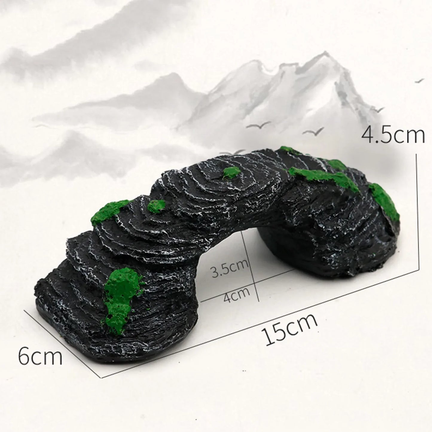 Brückenornament aus Kunstharz für Aquarien