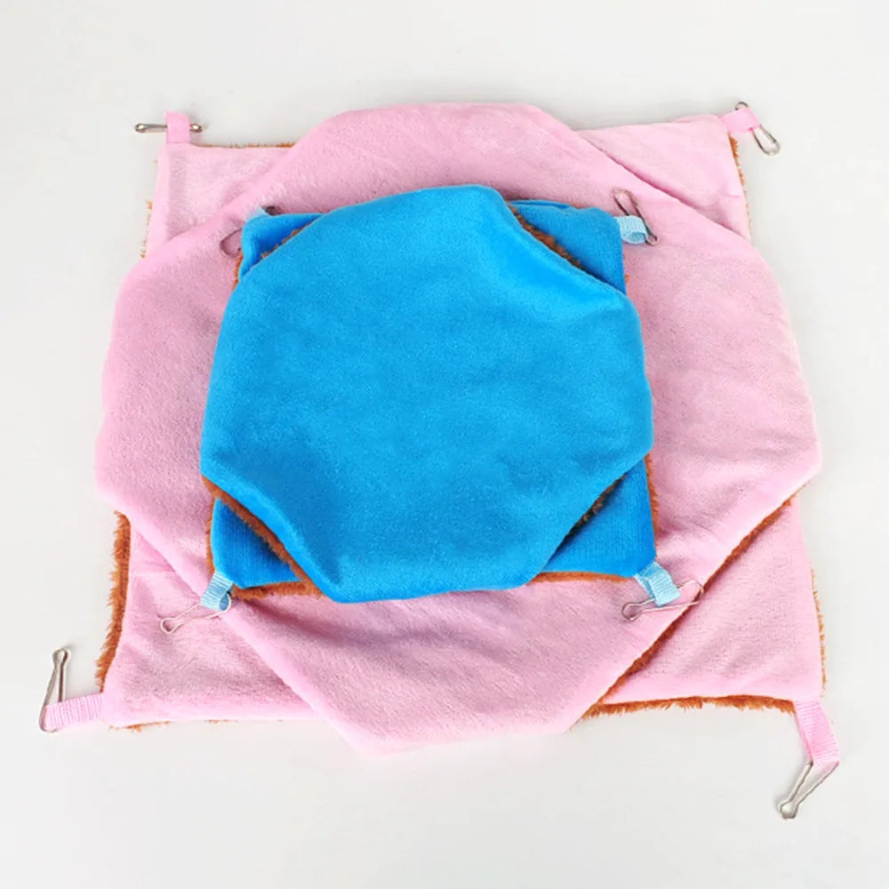 SnuggleNest Doppellagige Plüsch-Hängematte für Nager