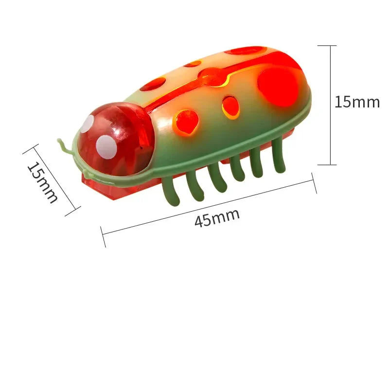 Interaktives elektrisches Katzenspielzeug – vibrierender Käfer, leuchtend bunt